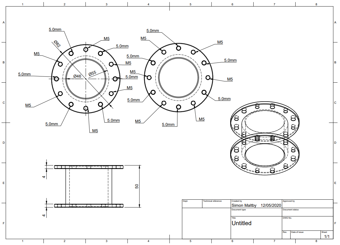 50mm High Quality Spacer Red