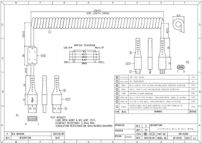 6x Spare: SRM Coiled USB Cable Micro USB Premium